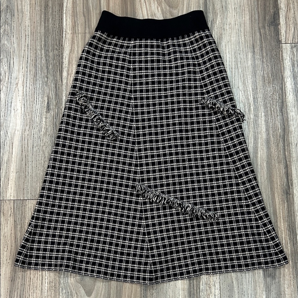 Black and White Plaid Women's Skirt